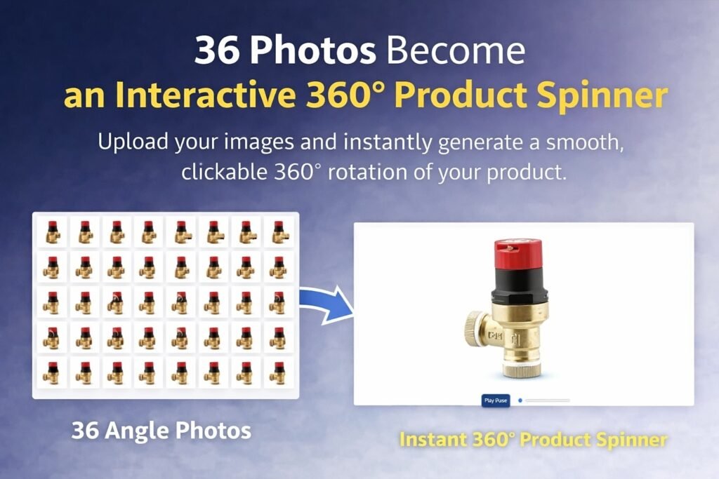 360 product photo spinner banner