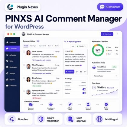 PINXS AI Comment Manager filtered